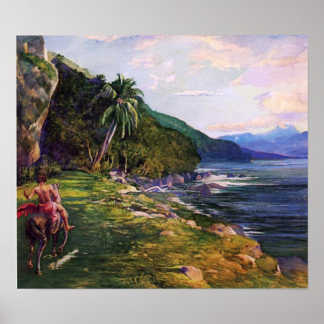 'A Bridle Path in Tahiti' - John La Farge Poster (Front)