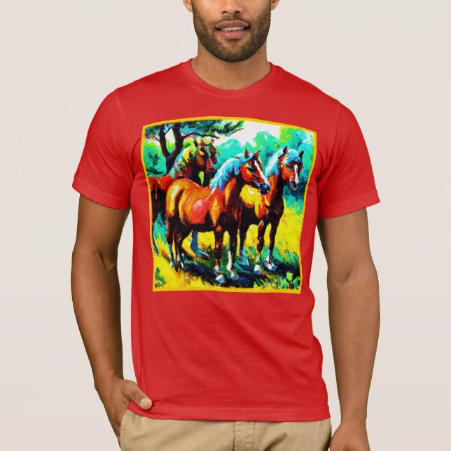 A Bright and Cheerful Horse Art Piece. Buy Now T-Shirt (Front)