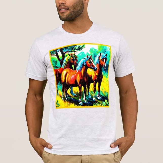 A Bright and Cheerful Horse Art Piece. Buy Now T-Shirt (Front)