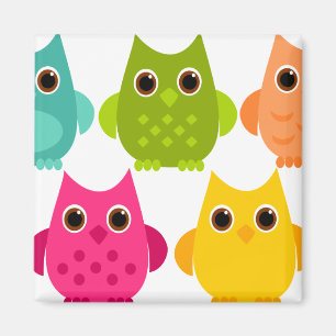 A Bright Bunch of Owls Magnet