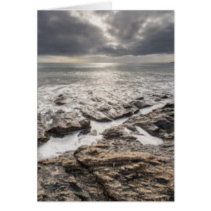 A Bright But Cloudy Day At Porthcurnick Beach