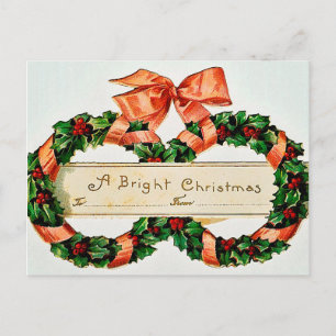 A bright Christmas Vintage holiday postcard