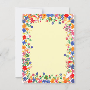A bright, colourful floral border  postcard