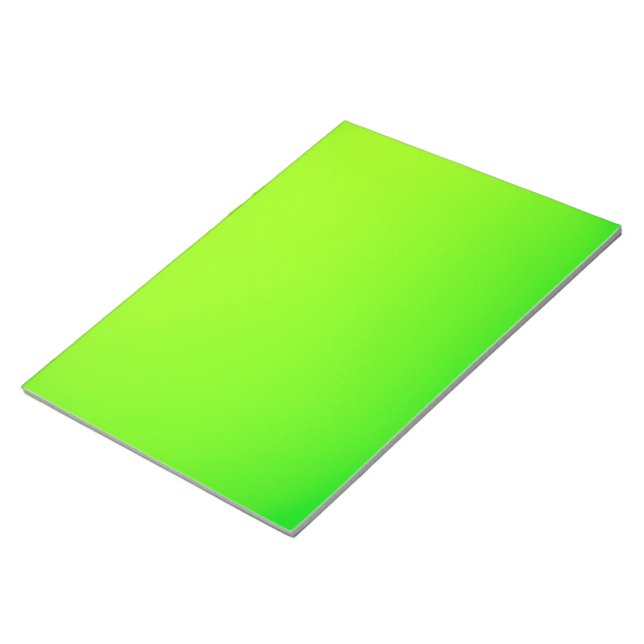 A bright green rectangular sheet is displayed  notepad (Angled)