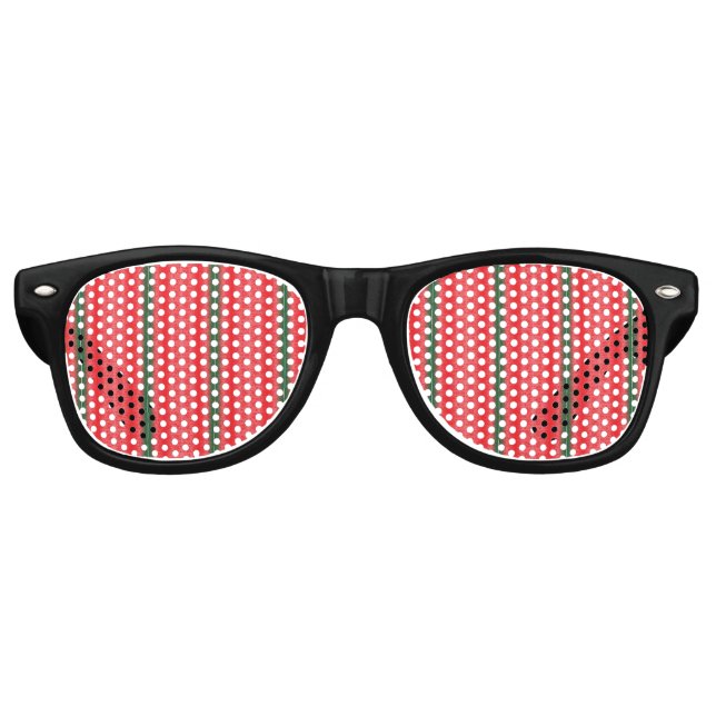 A bright red apple sits on a plain white surface. retro sunglasses (Front)
