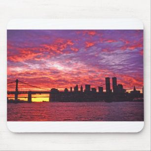 A Brilliant Sunset With The Silhouette Of The  Low Mouse Pad