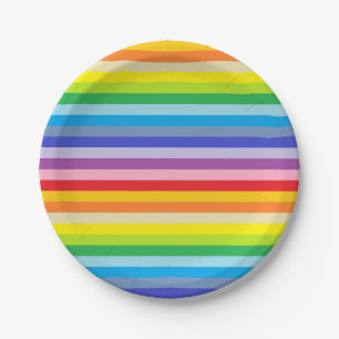 A Broader Spectrum Rainbow Stripes Paper Plate