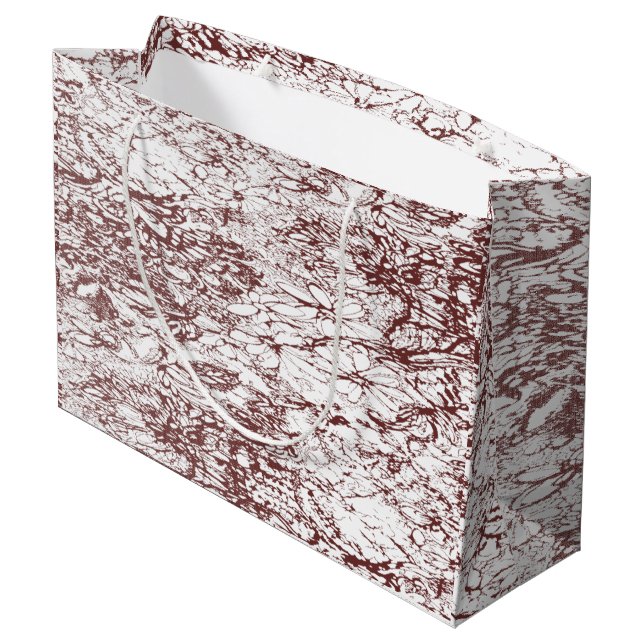 a brown and white background with a rough texture large gift bag (Back Angled)