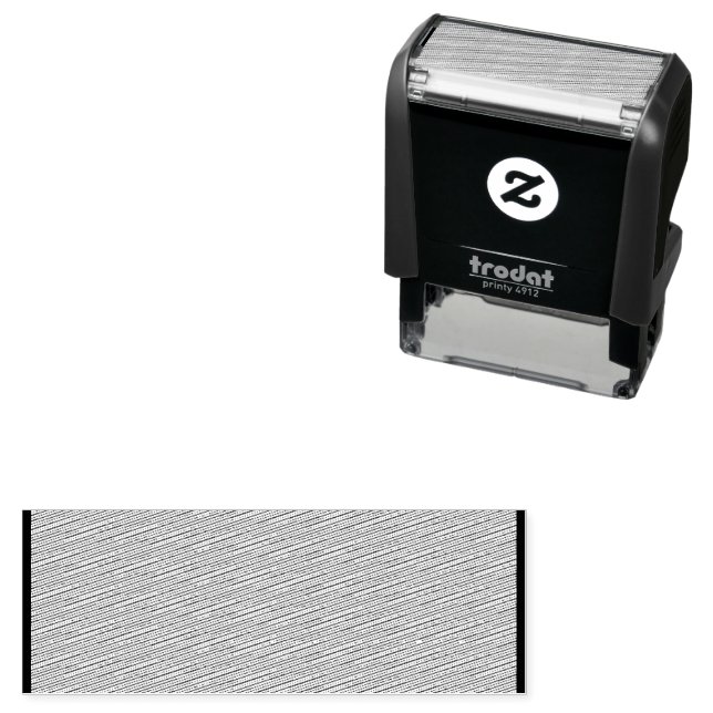 a brown background with a white border_ self-inking stamp (In Situ)