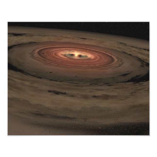 A brown dwarf surrounded by a swirling disc photo print (Front)