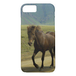 A Brown Icelandic Pony with a Scenic Background Case-Mate iPhone Case