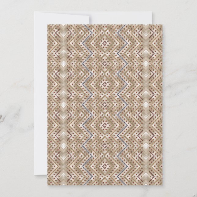 A brown rug displaying a symmetrical design featur invitation (Front)