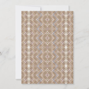A brown rug displaying a symmetrical design featur invitation