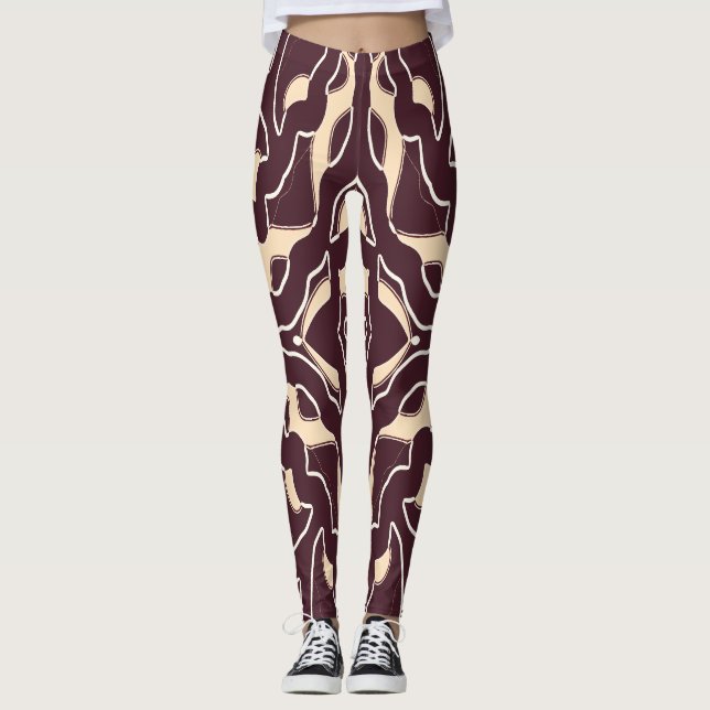 A brown seamless "Ratti_Creative_Arts" Leggings (Front)