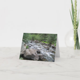 A bubbling stream and rocks note card
