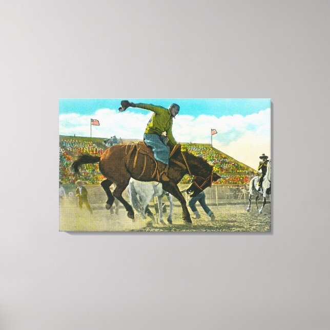 A Bucking Bronco at the Annual Salinas Rodeo Canvas Print (Front)