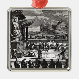 A Buddhist Ceremony from, 'Indiae Orientalis' Metal Tree Decoration