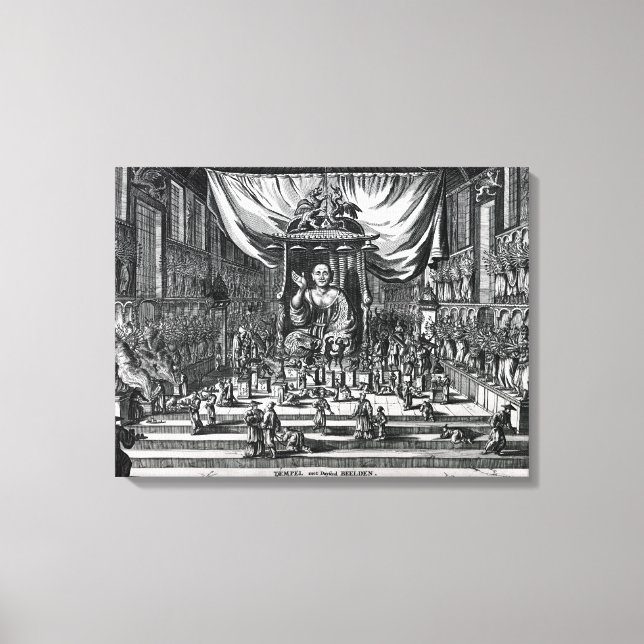 A Buddhist Temple, an illustration Canvas Print (Front)