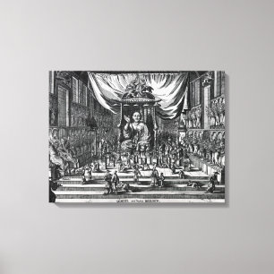 A Buddhist Temple, an illustration Canvas Print