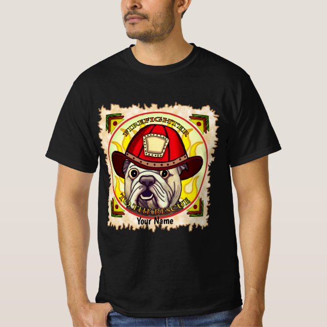 A Bulldog Firefighter  T-Shirt (Front)