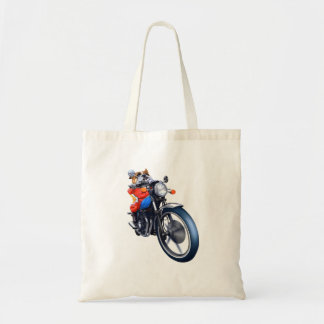 A BULLDOG RIDING BIKE TOTE BAG