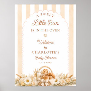 A Bun in the Oven Bakery Baby Shower Welcome Poster