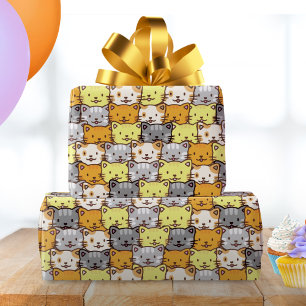 A Bunch of Colourful Cats Pattern Wrapping Paper