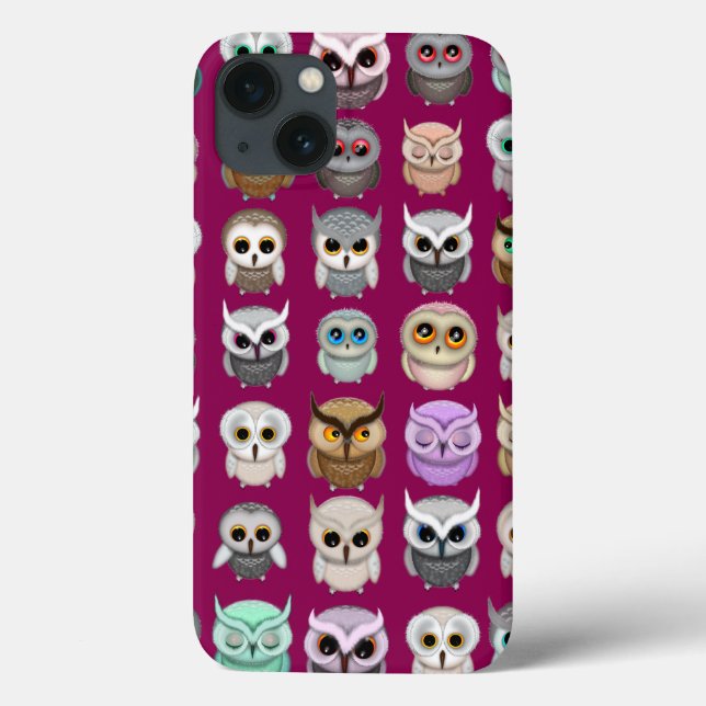A Bunch of Cute Owls Design Case-Mate iPhone Case (Back)