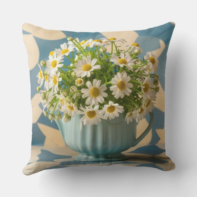 a bunch of flowers throw pillows (Back)