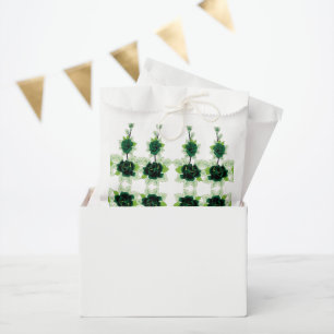 a bunch of green flowers on a white background favour bags