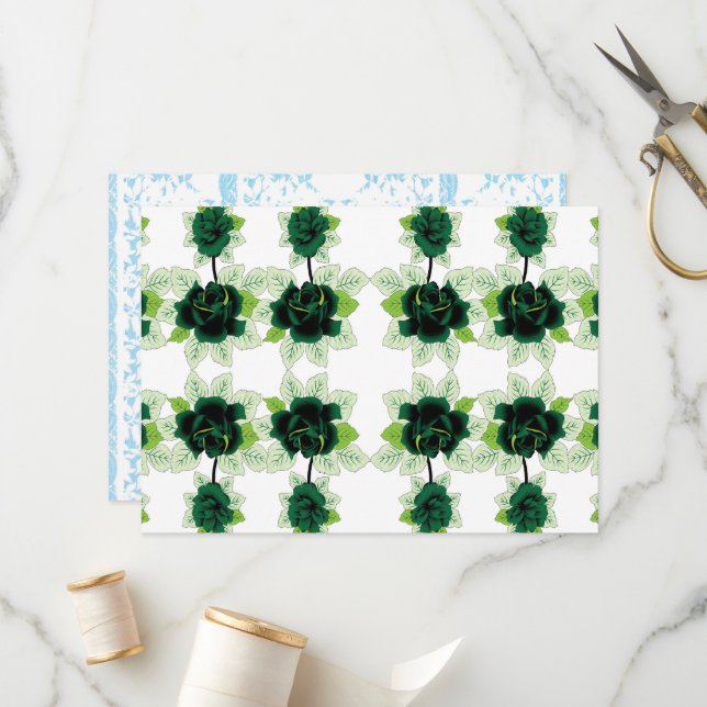 a bunch of green flowers on a white background programme (Front/Back In Situ)