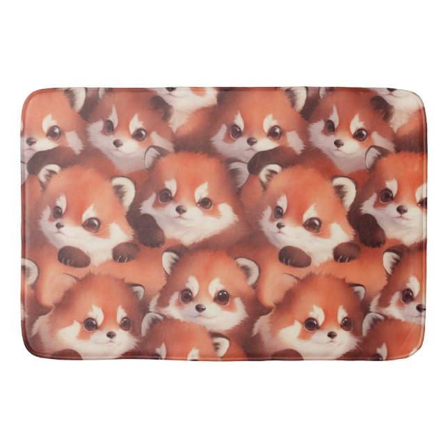 A bunch of red pandas bath mat (Front)