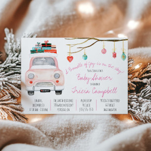 A Bundle of Joy is on the Way! Pink Baby Shower Invitation