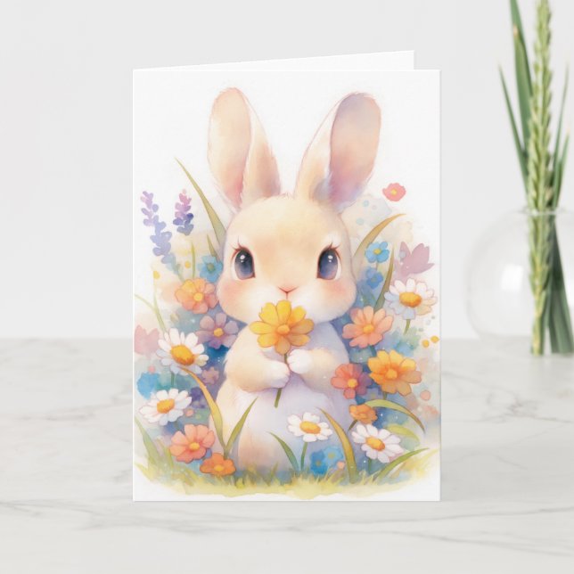 A Bunny Bouquet Card (Front)
