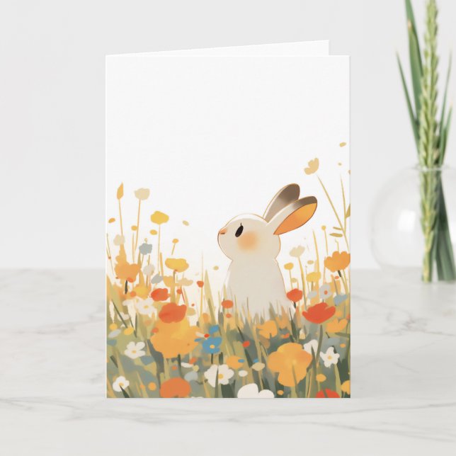 A Bunny Wild Floral Field Card (Front)
