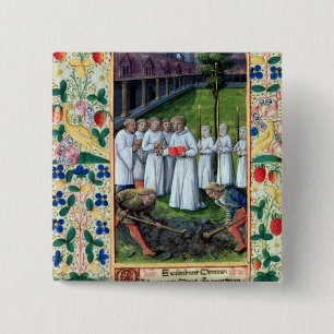 A burial 15 cm square badge