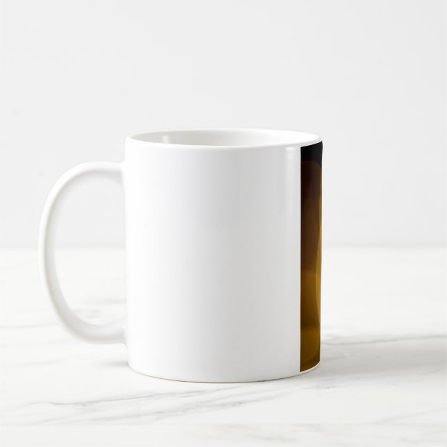 A burning candle coffee mug (Left)