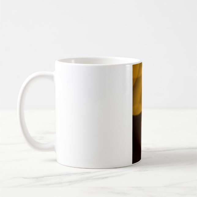 A burning candle coffee mug (Left)