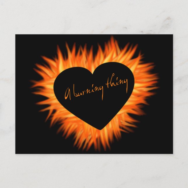 A Burning Thing Fire Heart Postcard (Front)
