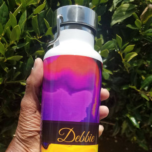 A Burst of Purple and Yellow Water Bottle