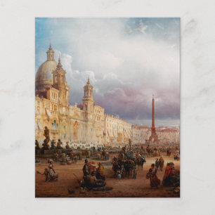A bustling market on the Piazza Navona in Rome 