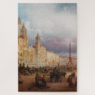 A bustling market on the Piazza Navona in Rome Jigsaw Puzzle