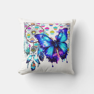 A Butterfly, A Dream Catcher, And Cupcakes Cushion