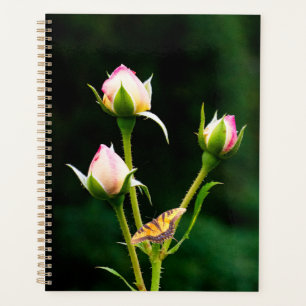 A butterfly and roses planner
