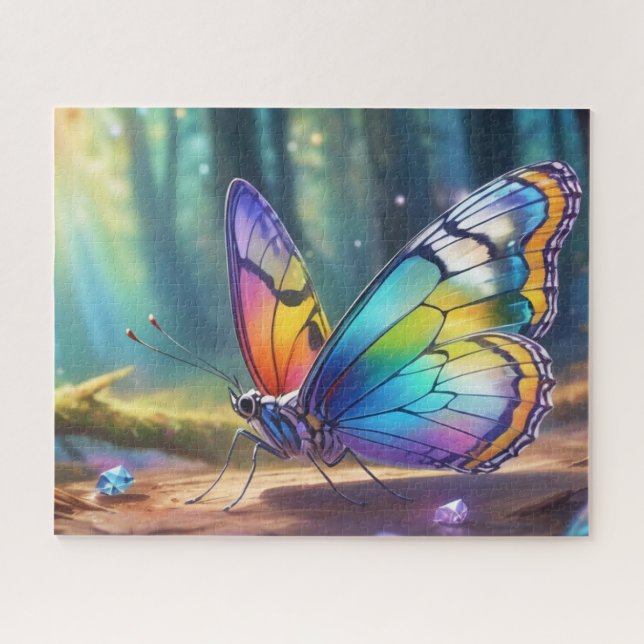 A butterfly with transparent cryst jigsaw puzzle (Horizontal)