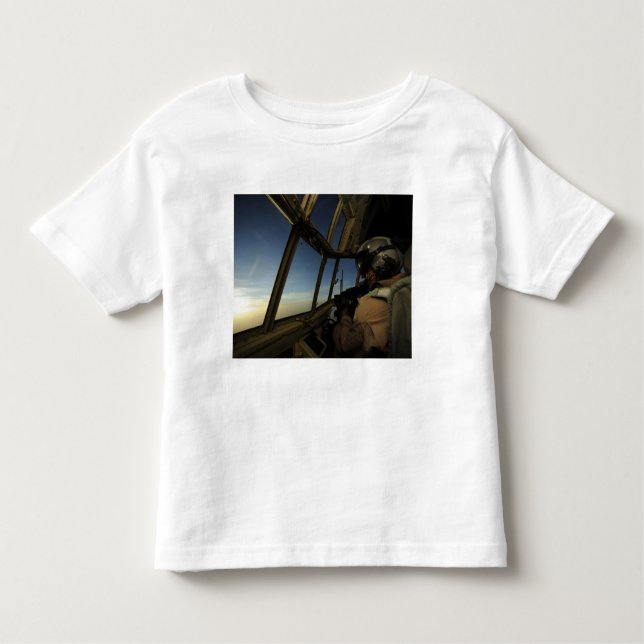 A C-130 Hercules pilot scans the horizon Toddler T-Shirt (Front)