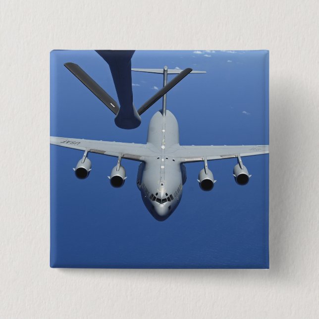 A C-17 Globemaster III approaches the boom 15 Cm Square Badge (Front)
