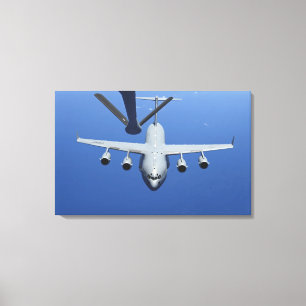 A C-17 Globemaster III approaches the boom Canvas Print