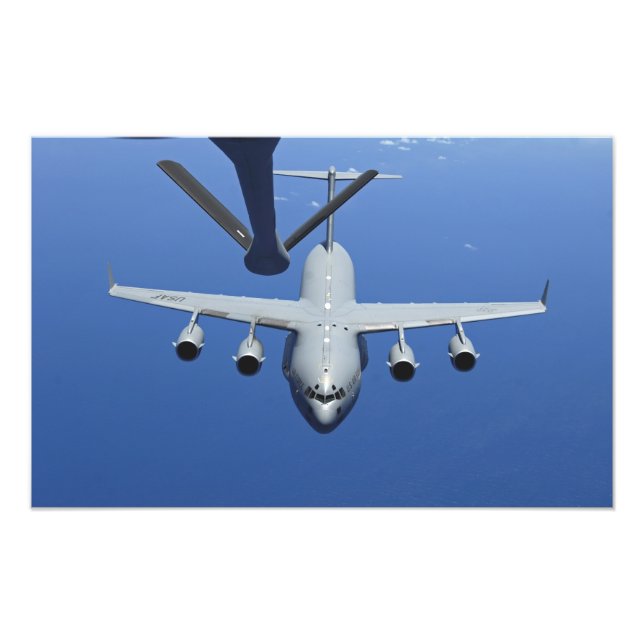 A C-17 Globemaster III approaches the boom Photo Print (Front)