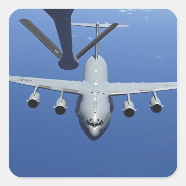 A C-17 Globemaster III approaches the boom Square Sticker (Front)